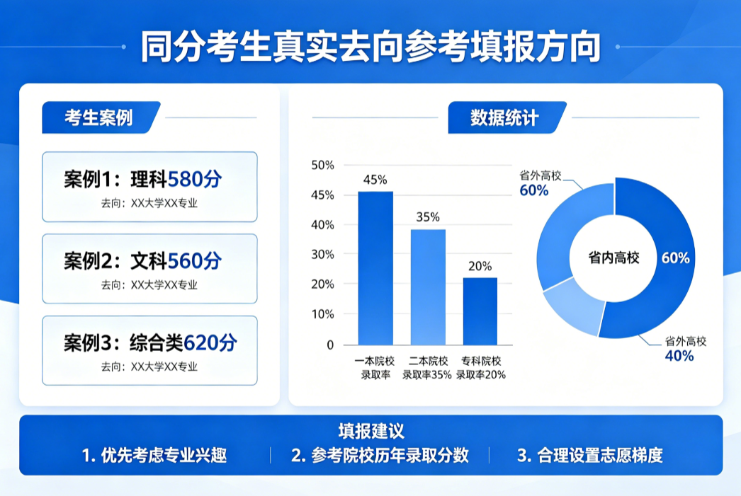 高考同分考生去向参考